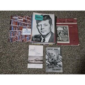 VTG Notre Dame 64 Piece Lot Scholastic Magazines Brochures 1950's Antique